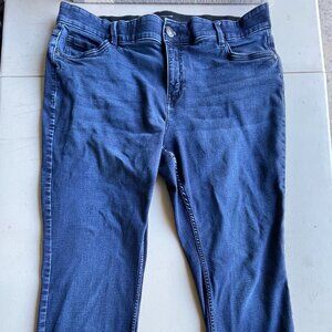 Liz Claiborne Jeans Womens Size 16 Pull On Slim Leg High Rise Dark Wash